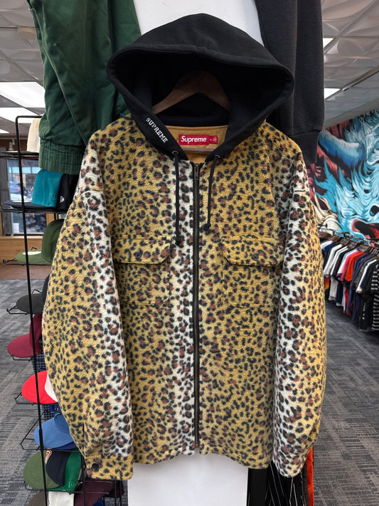 Supreme Brown Leopard Fleece Zip Up
