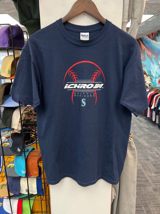 Vintage Ichiro Mariners Navy Blue Graphic Tee