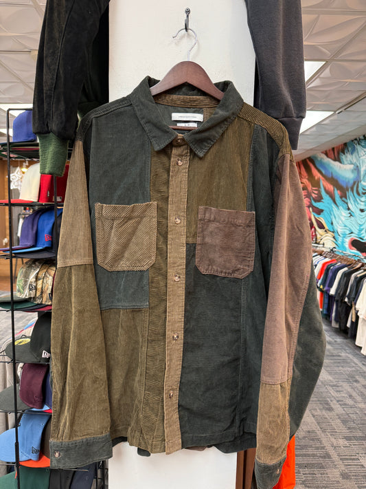 Corduroy Pattern Button Up