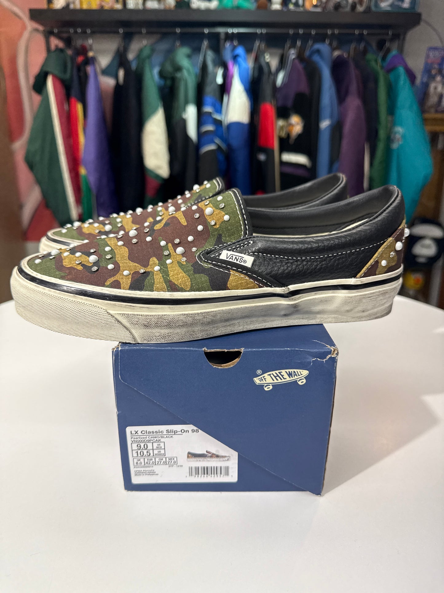 New Vans LX Classic Slip-On Pearlized Pack Camo Black
