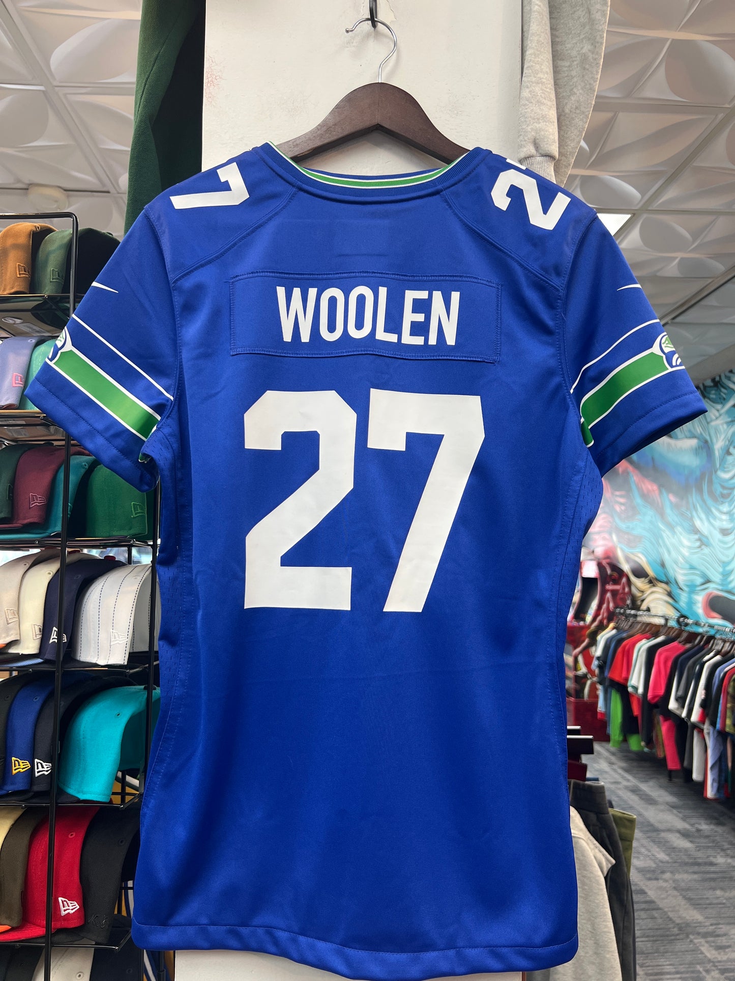 Nike Seahawks Riq Woolen Throwback Jersey
