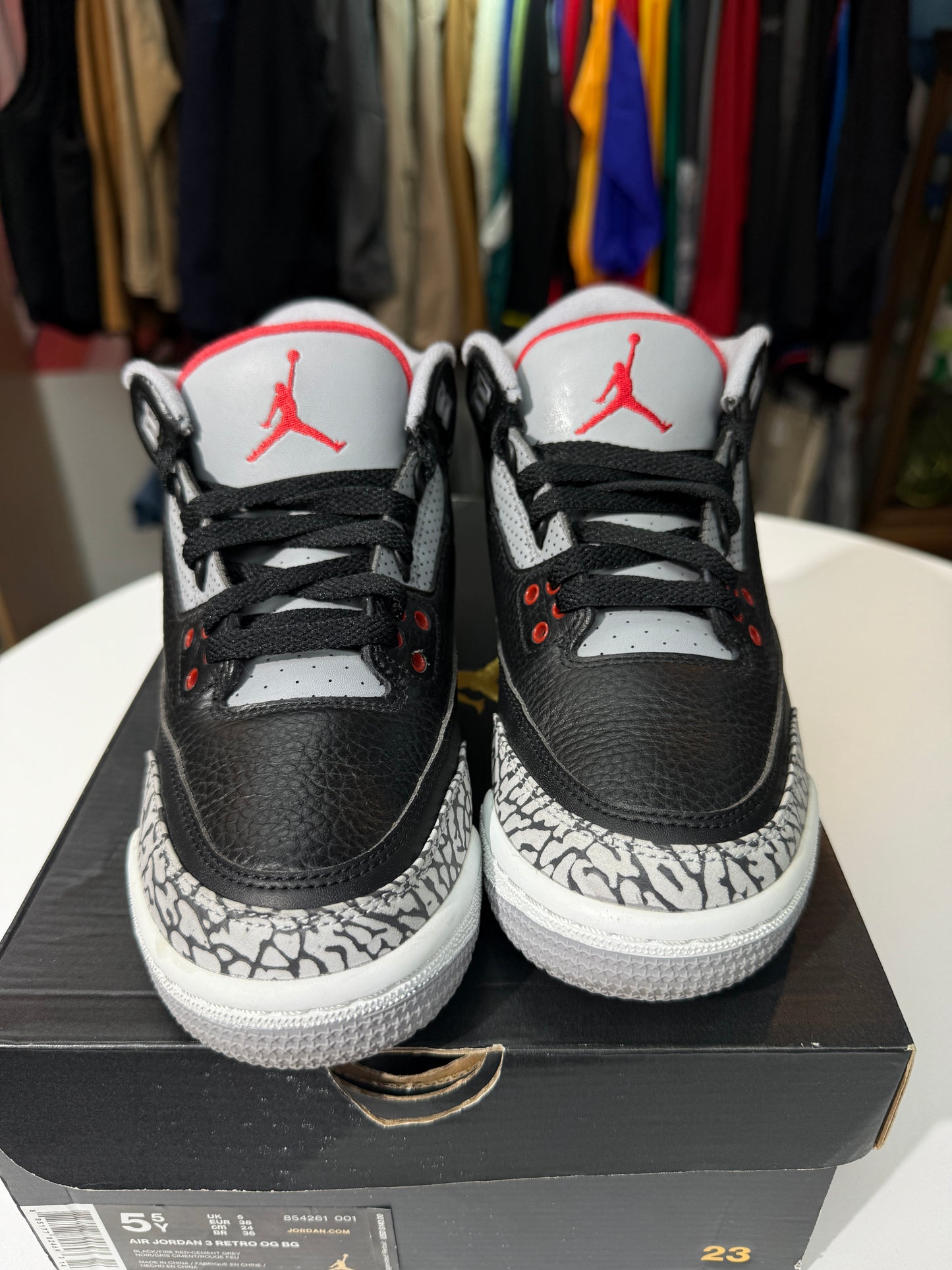Preowned 2018 Black Cement Jordan 3
