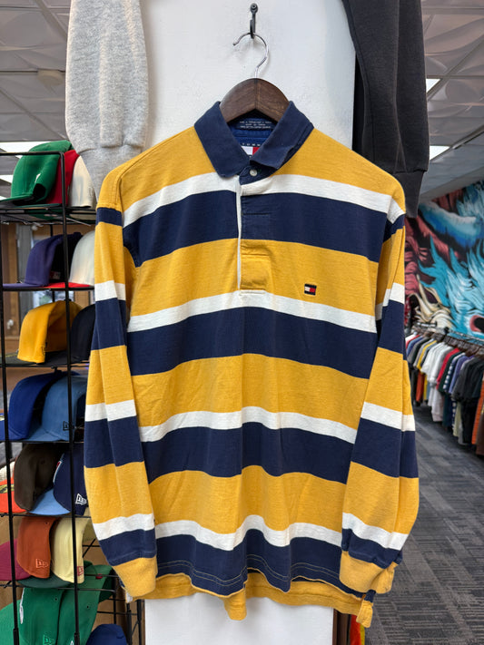 Tommy Hilfiger Yellow Blue Stripe L/S Polo