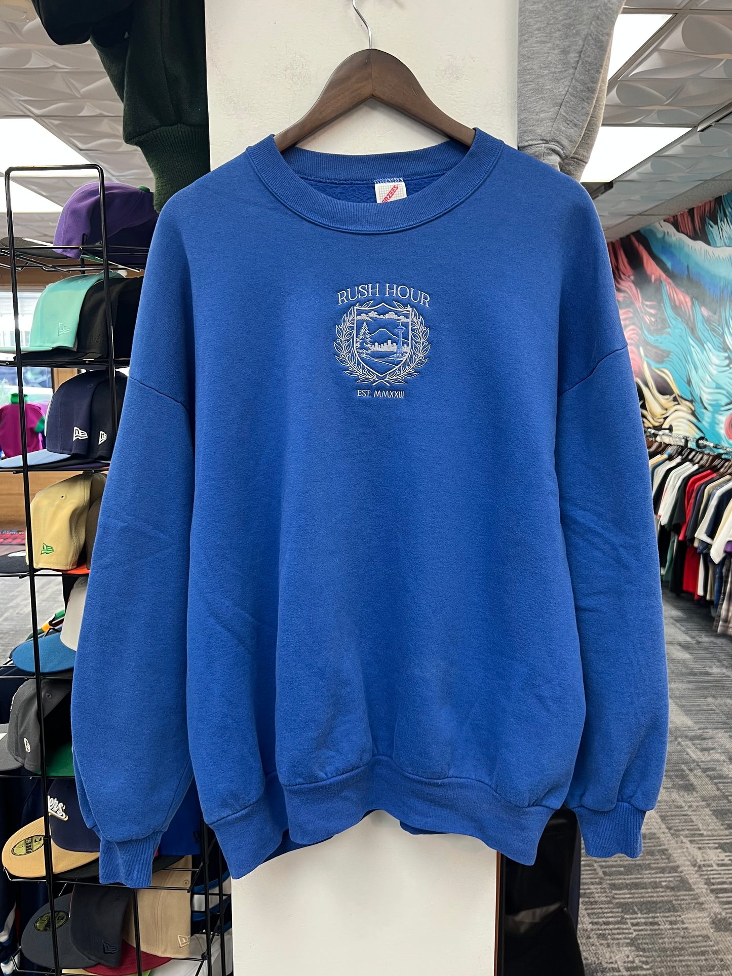 Rush Crest Crewneck Sweatshirt Blue/Grey