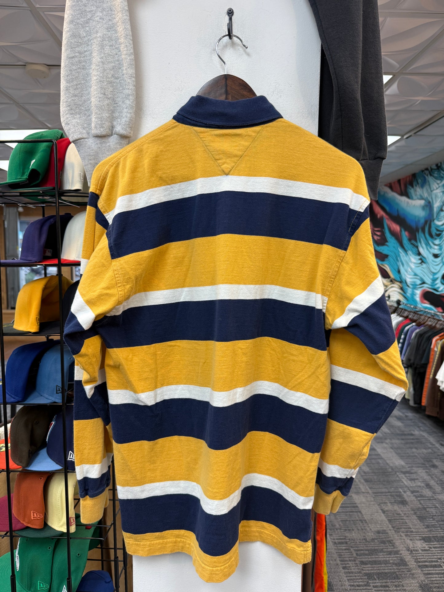 Tommy Hilfiger Yellow Blue Stripe L/S Polo