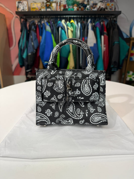 Brandon Blackwood Leather Paisley Handle Bag