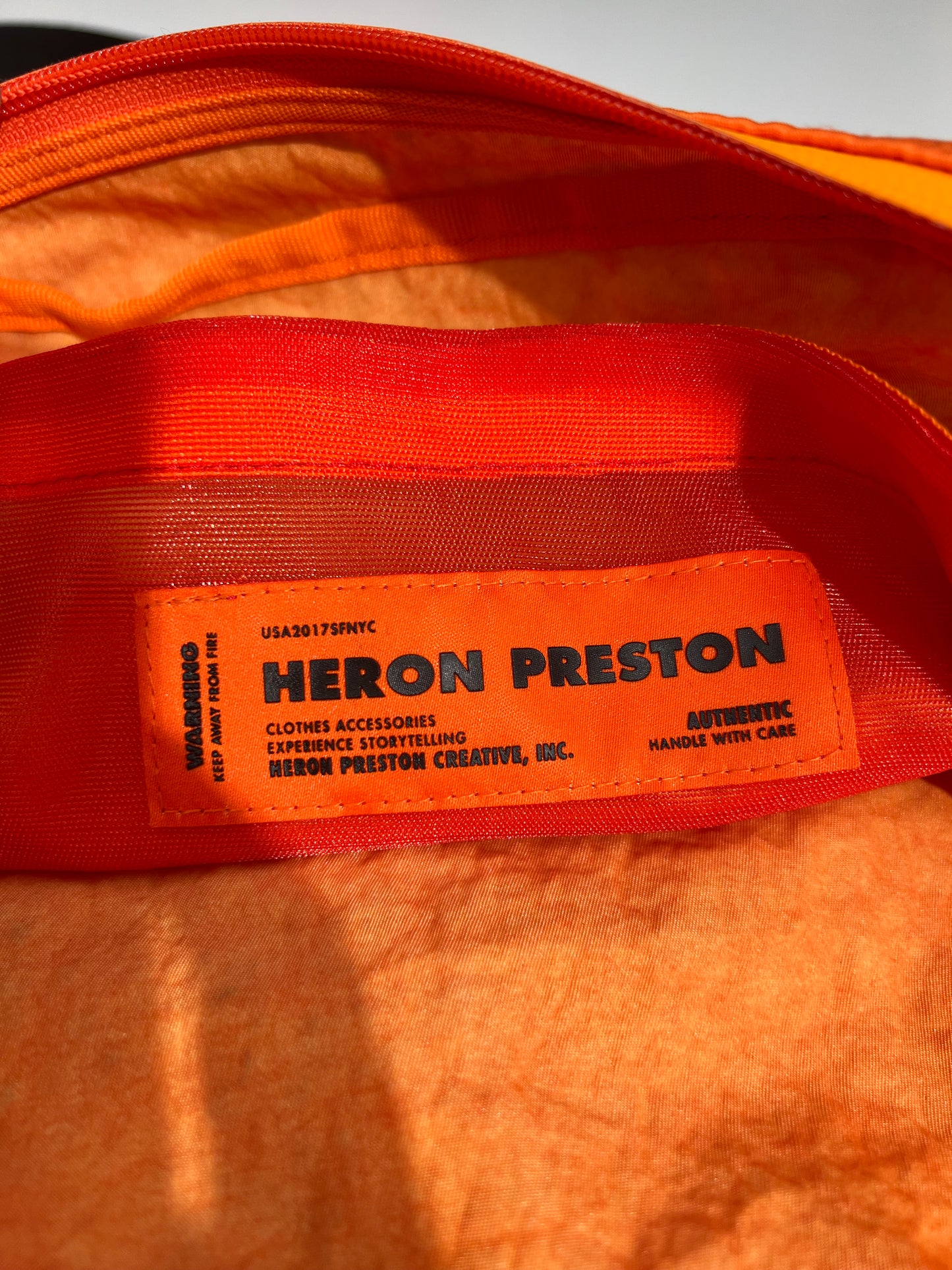 Heron Preston CTNMN Dots Orange Camera Bag