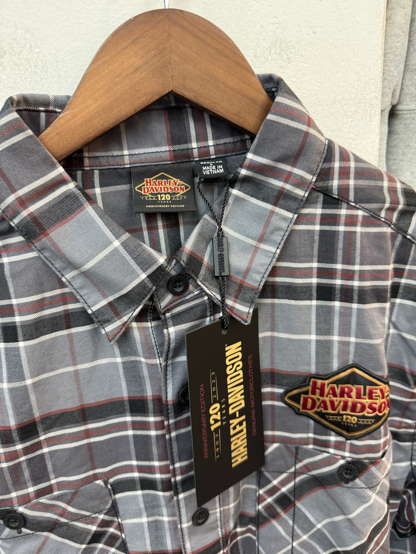 New Harley Davidson Plaid Button Up