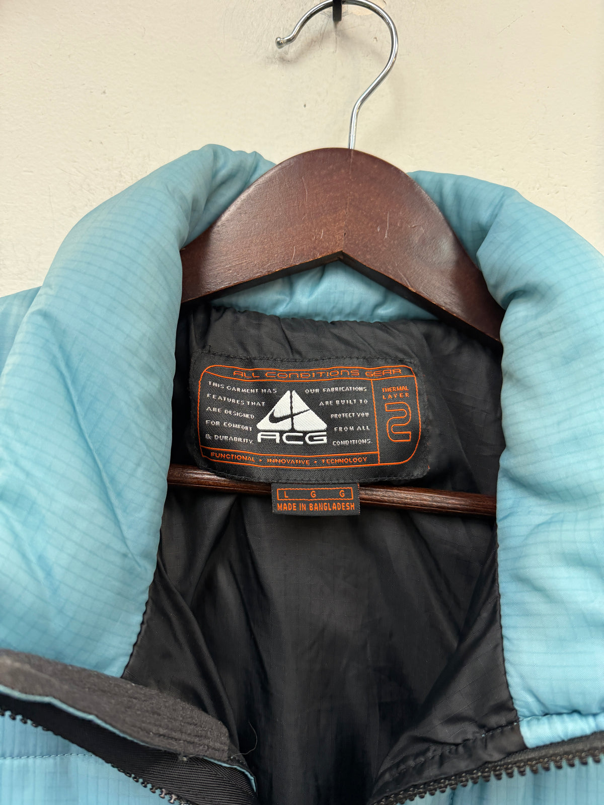 Vintage Nike ACG UNC Blue Puffer Jacket