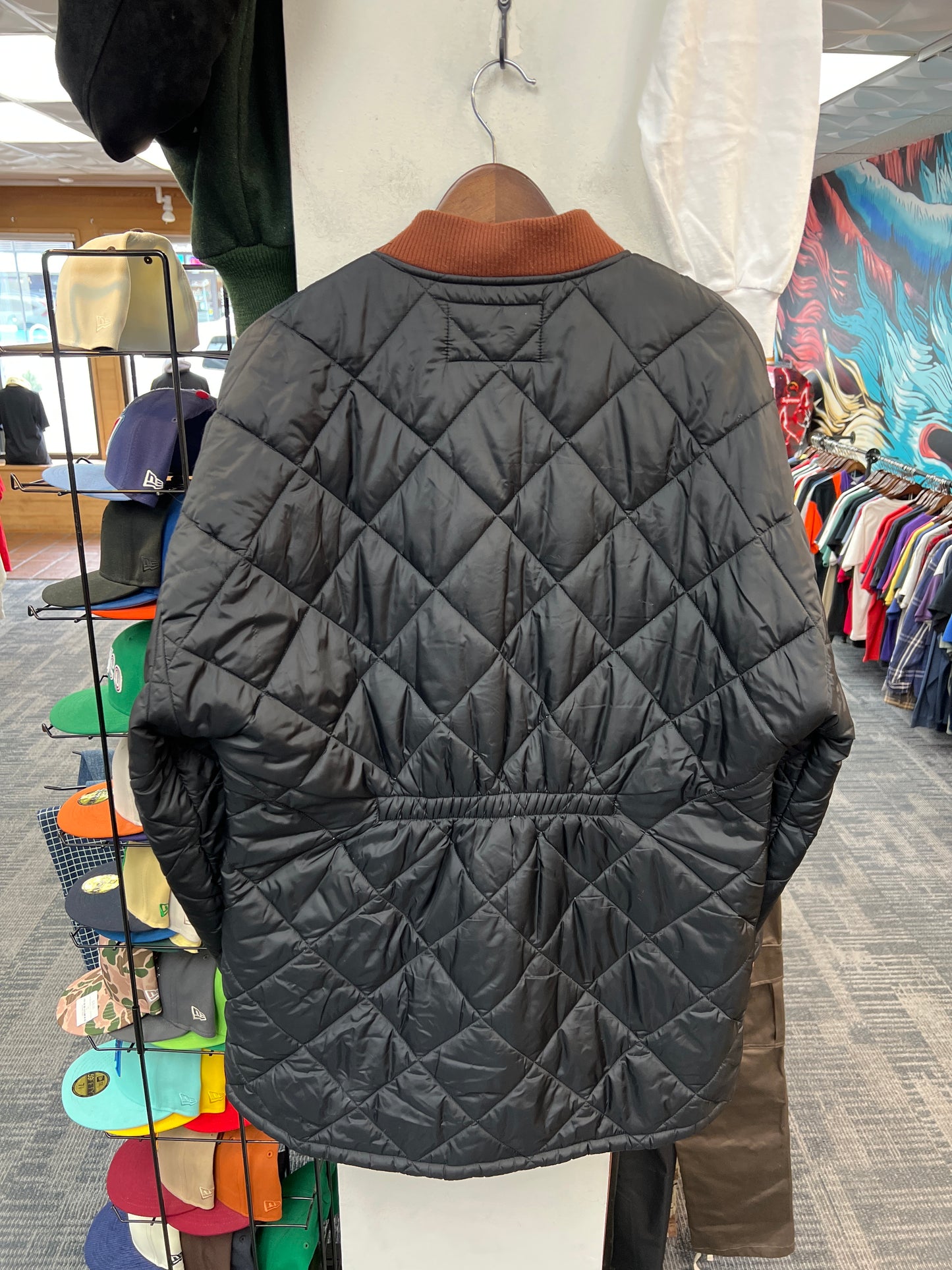 Stussy Women Barriers Black Quilted Jacket