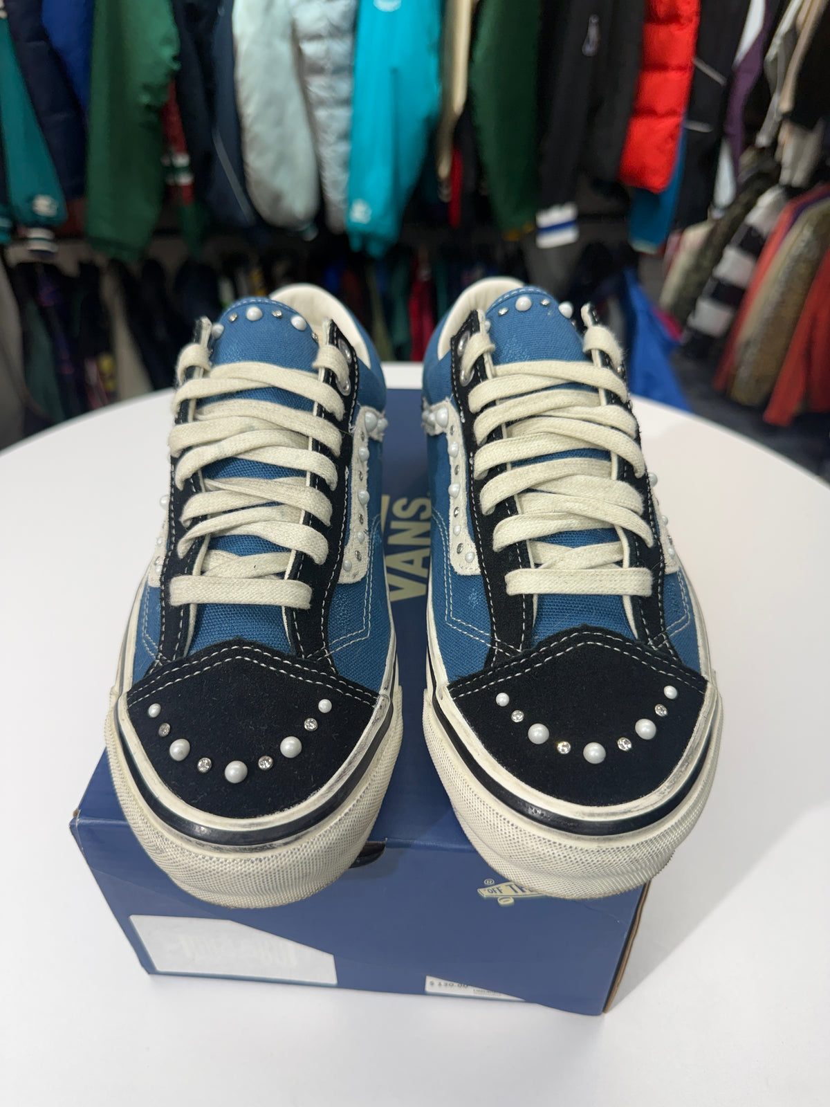 Preowned Navy Pearlized Vans LX Old Skool 36
