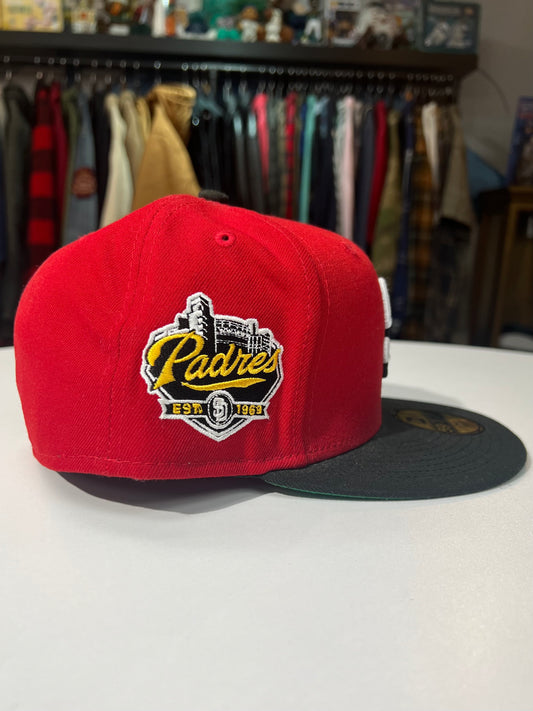 San Diego Padres Red and Black Fitted Hat