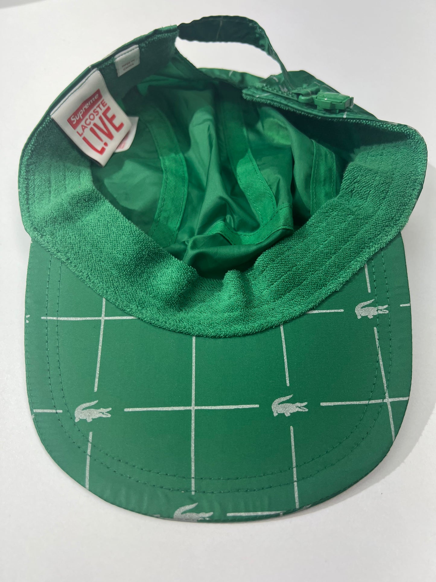 Supreme x Lacoste Reflective Grid Nylon Cap Green