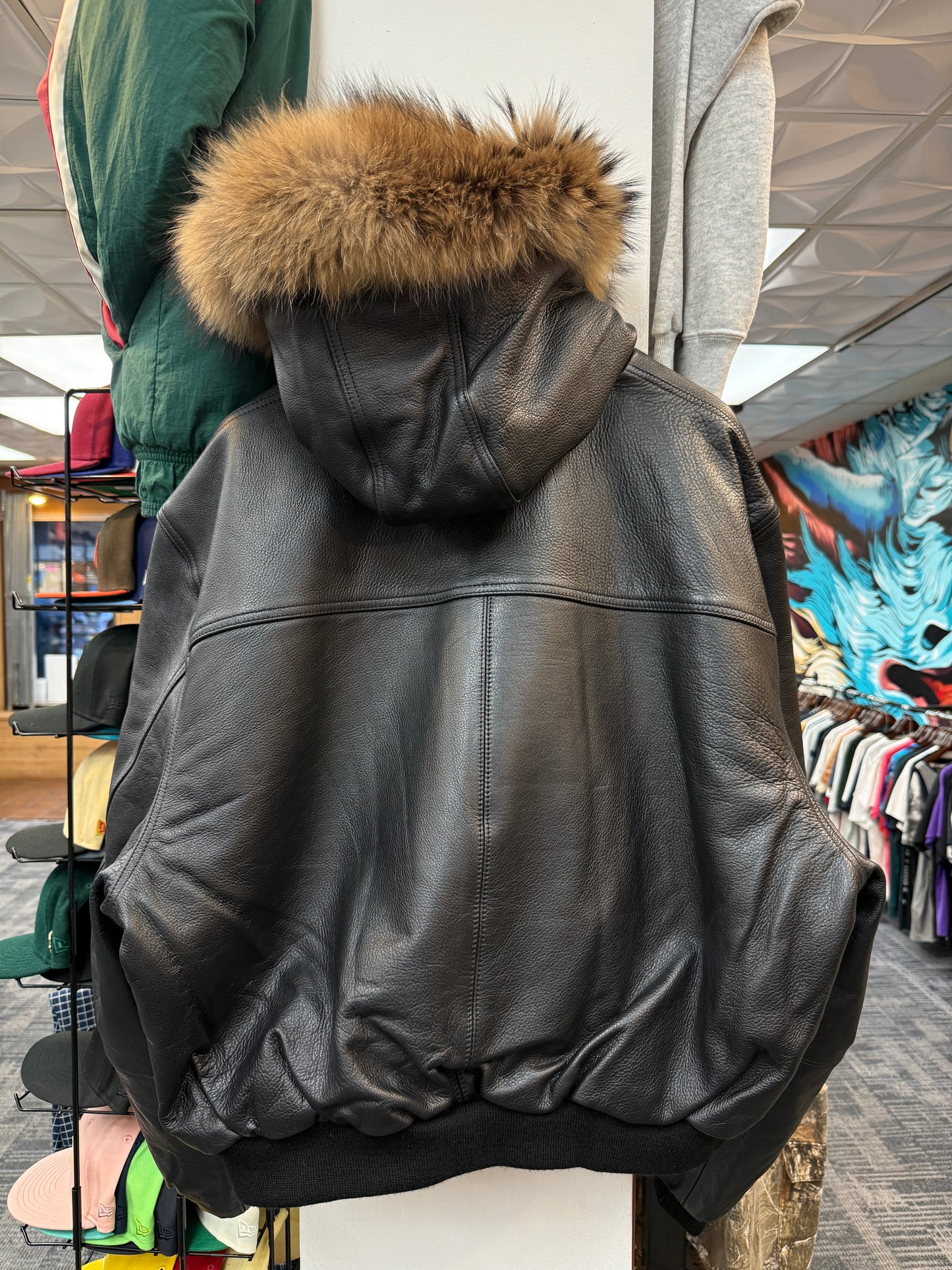 New GV Raspberry Hills Berry Fur Leather Jacket