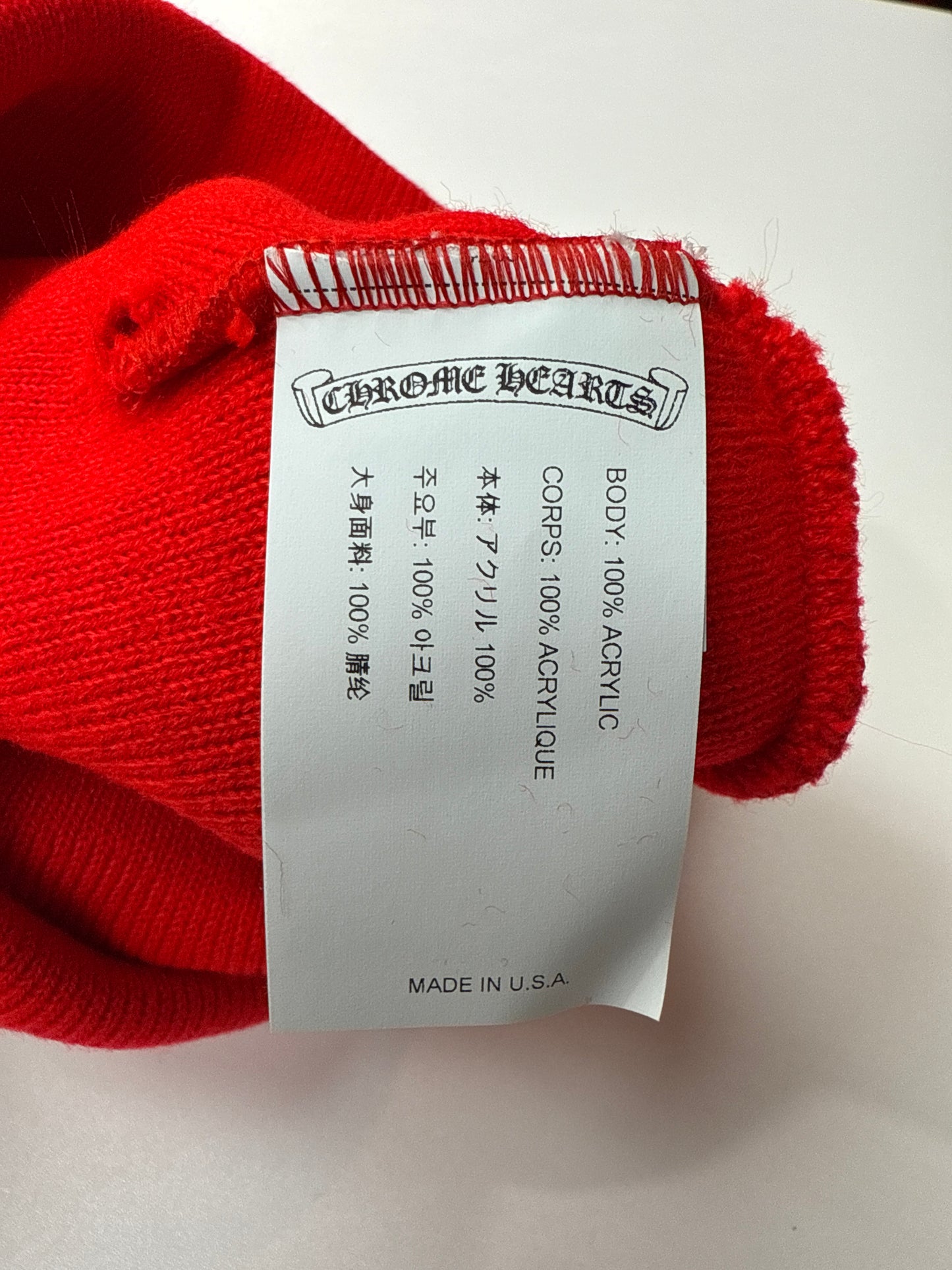Chrome Hearts Red Watch Cap
