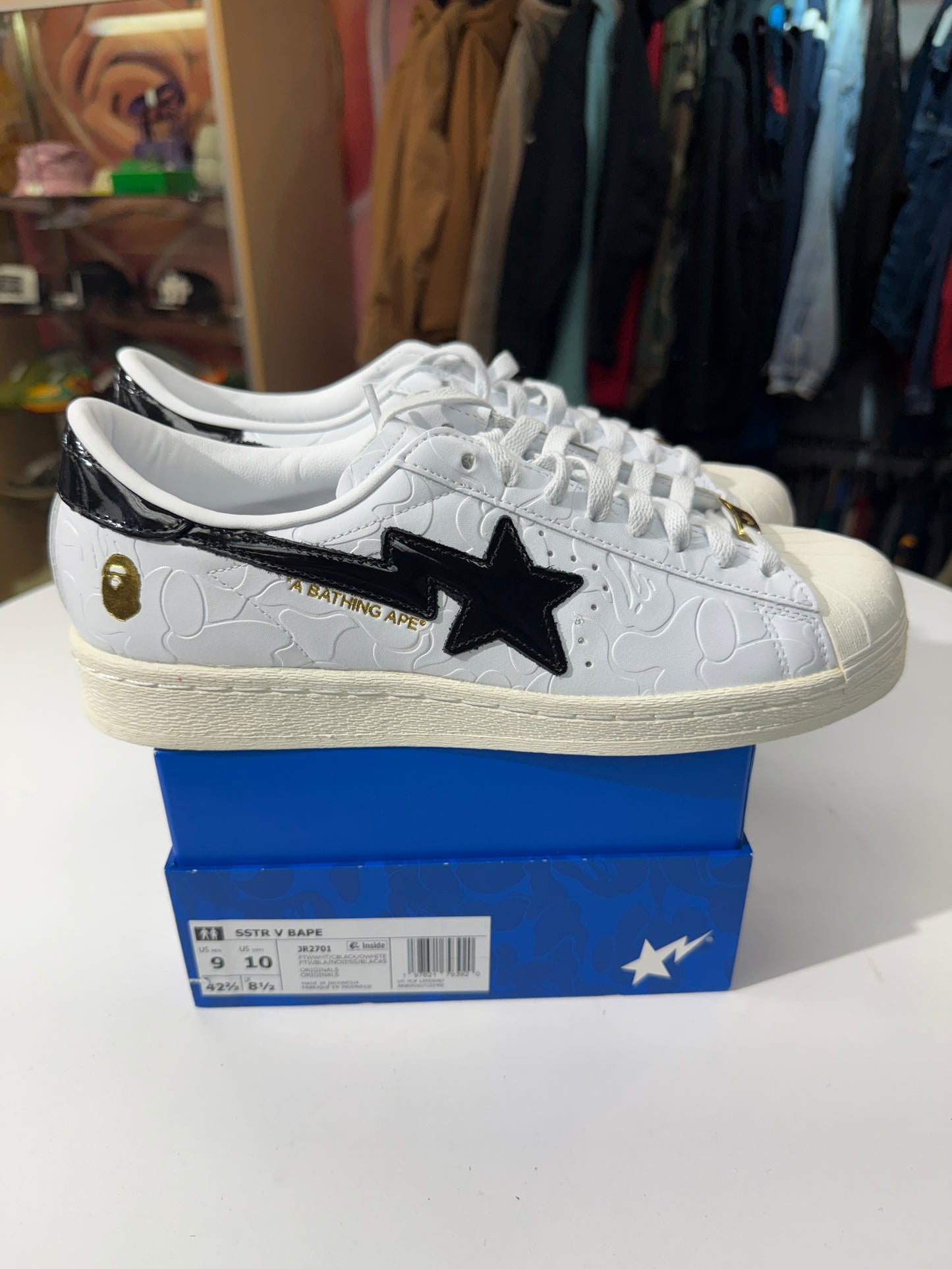 New Bape White Black Superstar Adidas Vintage
