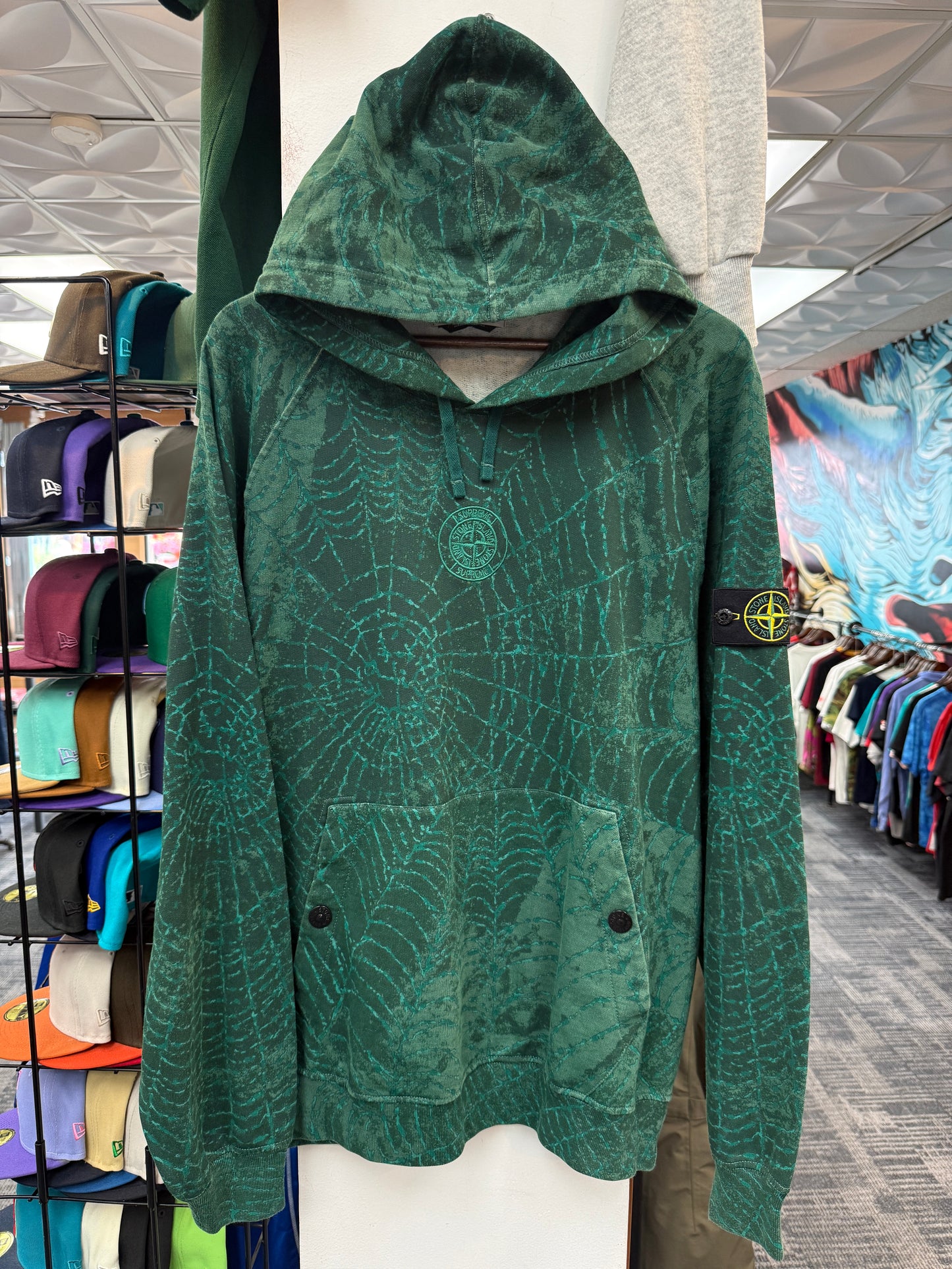 Supreme X Stone Island Green Hoodie (FW23)