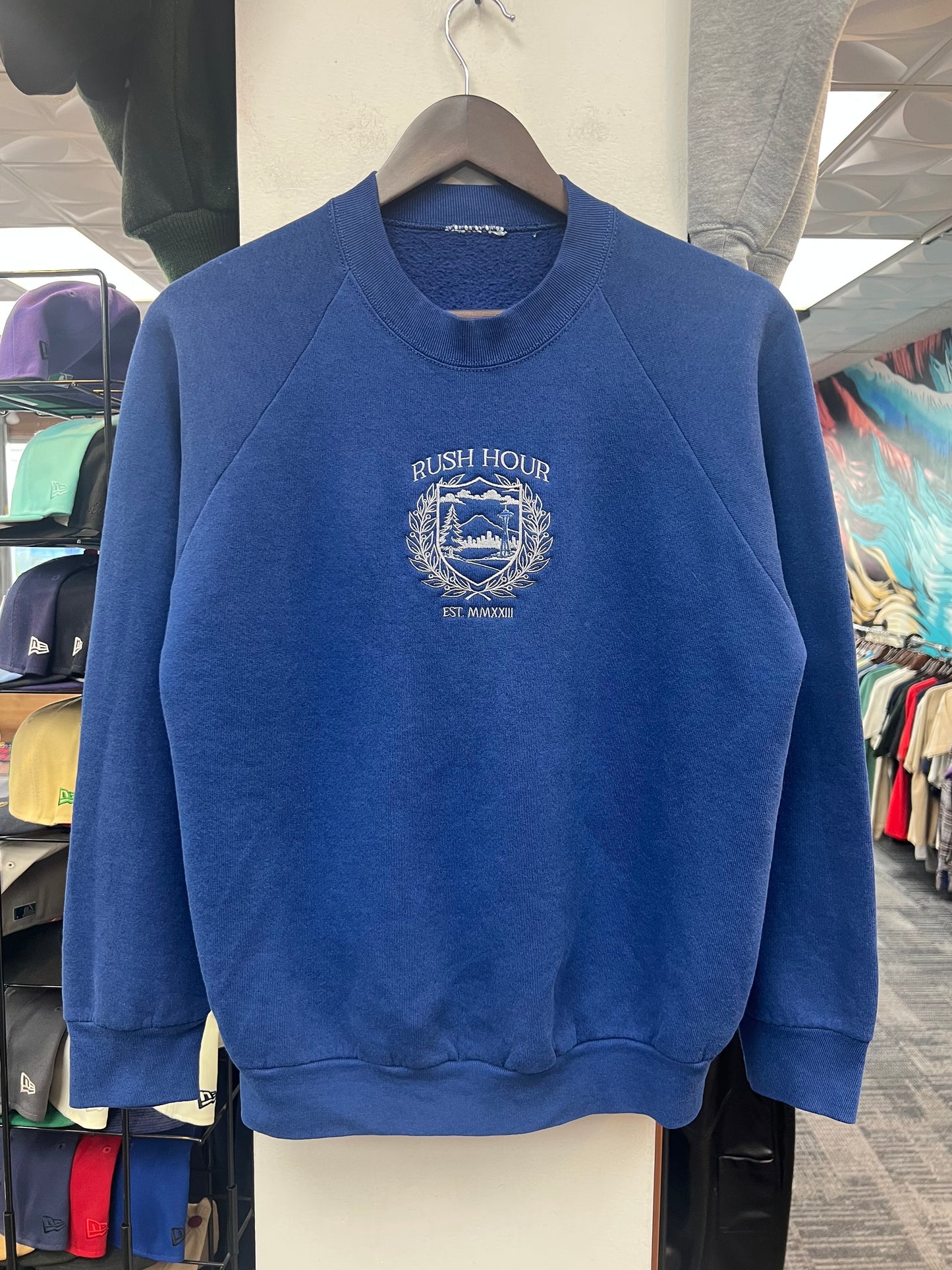 Rush Crest Crewneck Sweatshirt Blue/Grey