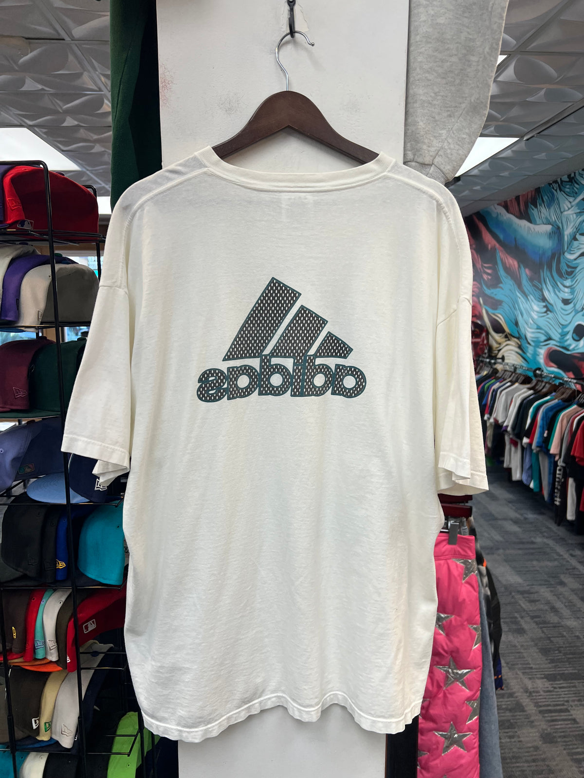 Vintage Adidas White Graphic Logo Tee