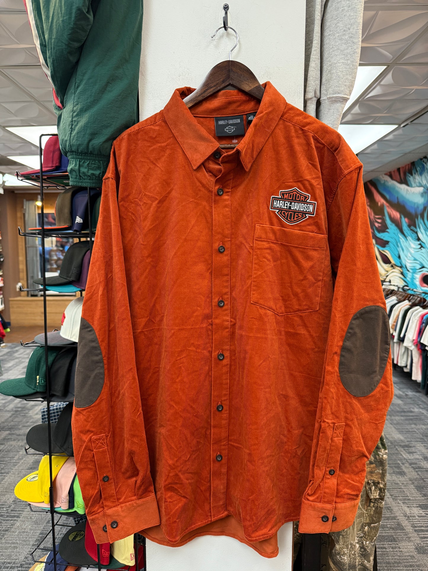 New Harley Davidson Corduroy Button Up