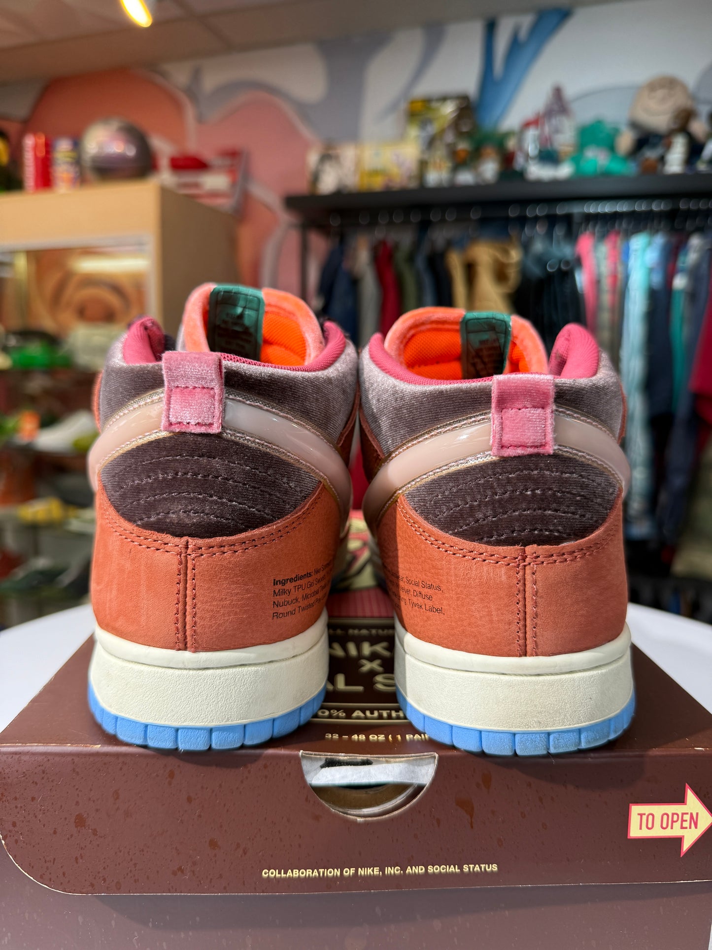 Preowned Nike Social Status Chocolate Milk Dunk Mid