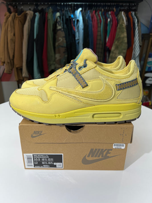 Preowned Travis Scott X Nike Air Max 1 Saturn Gold