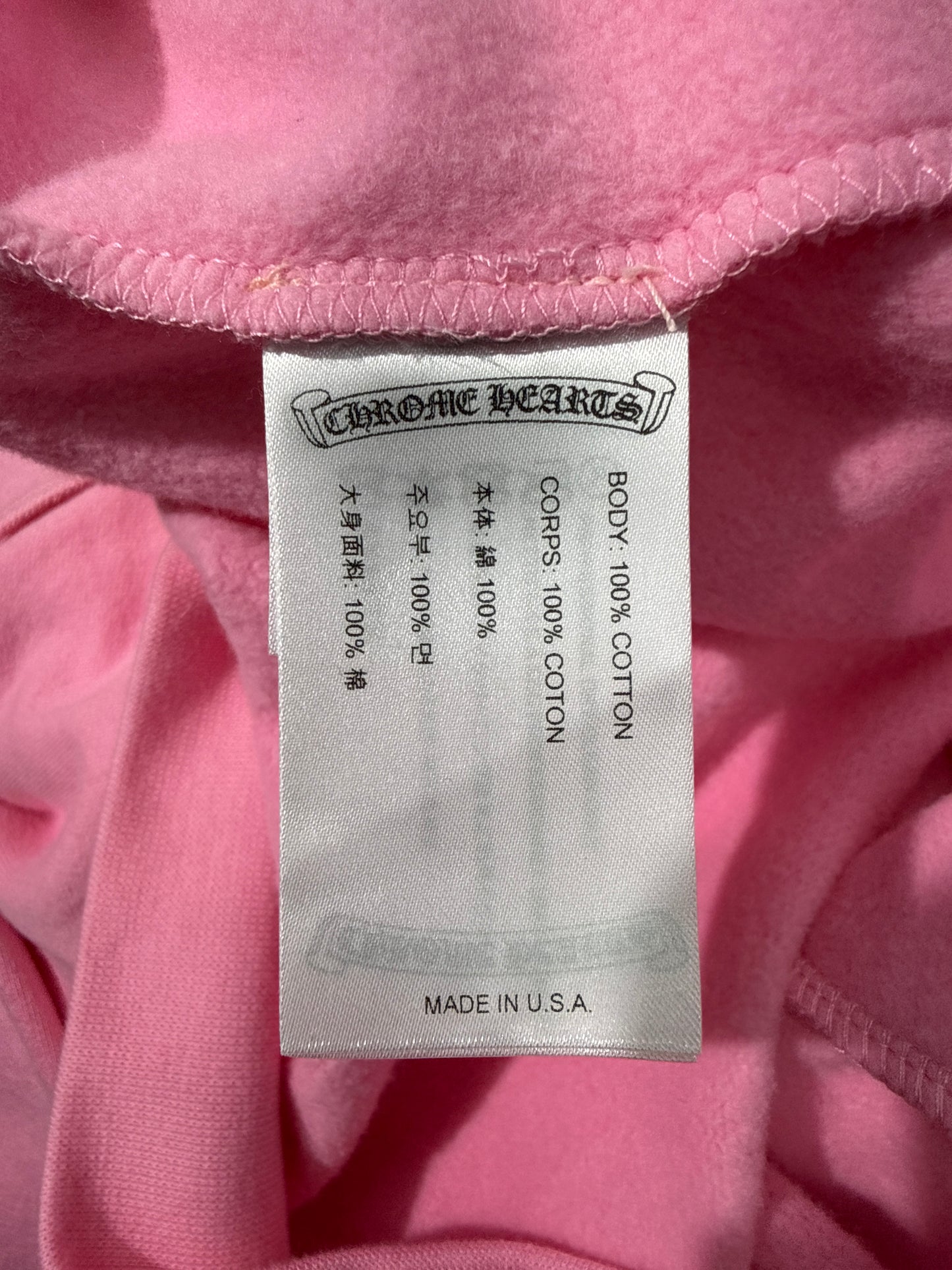 New Chrome Hearts T-Bar Pink Hoodie