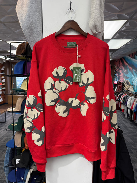 Denim Tears x CPFM Wreath Crewneck Red
