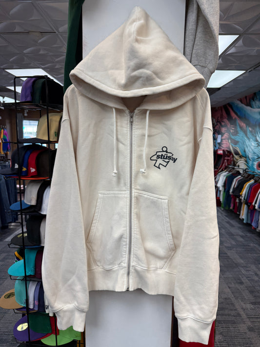 Stussy Bone Zip Up Hoodie