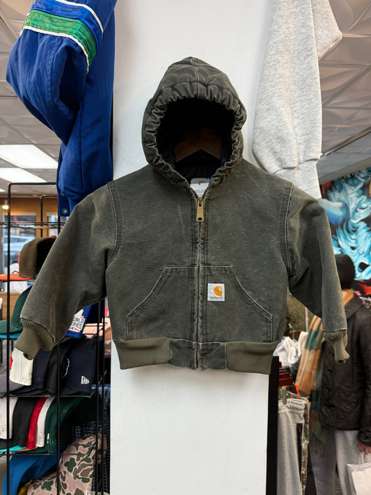 Vintage Kids Olive Carhartt Hoodie Jacket