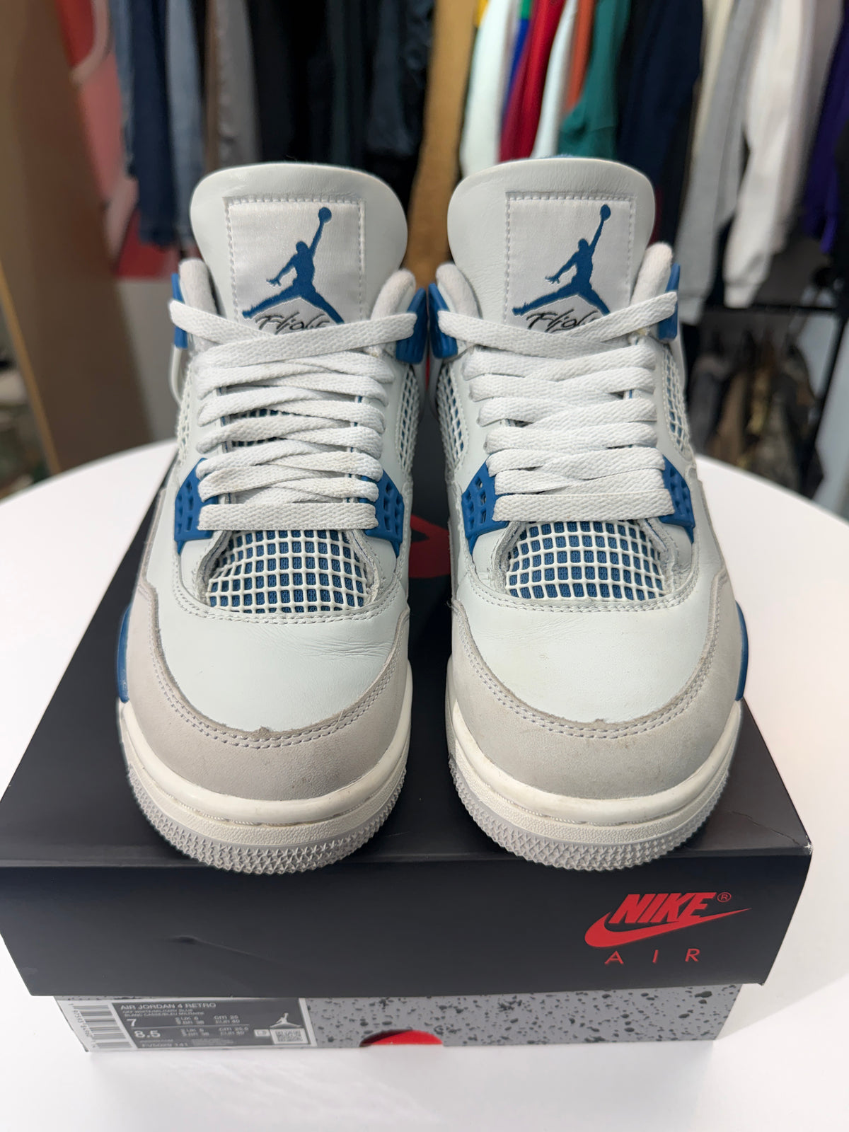 Preowned Military Blue Jordan 4