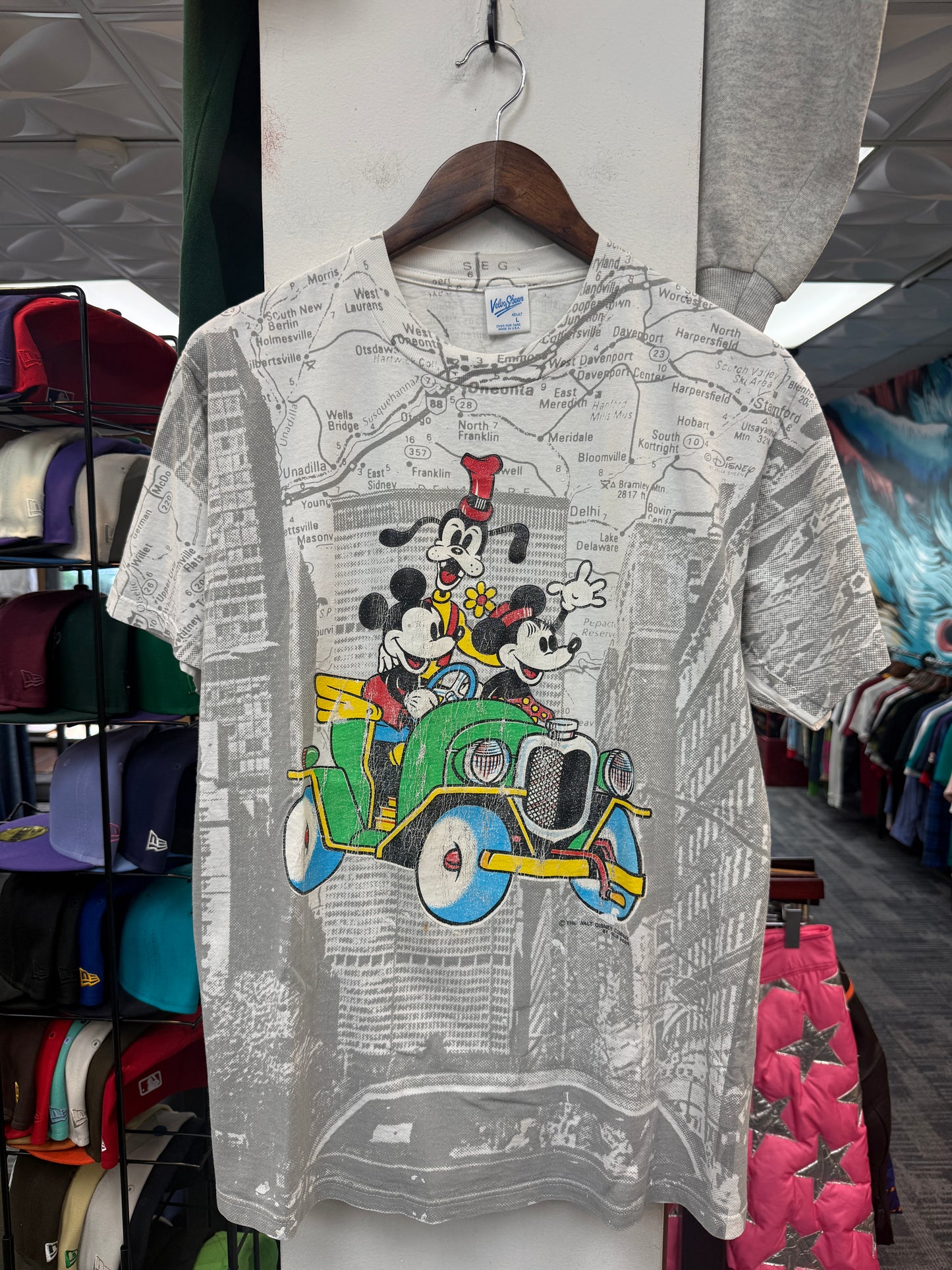 Vintage Mickey Green Car Tee