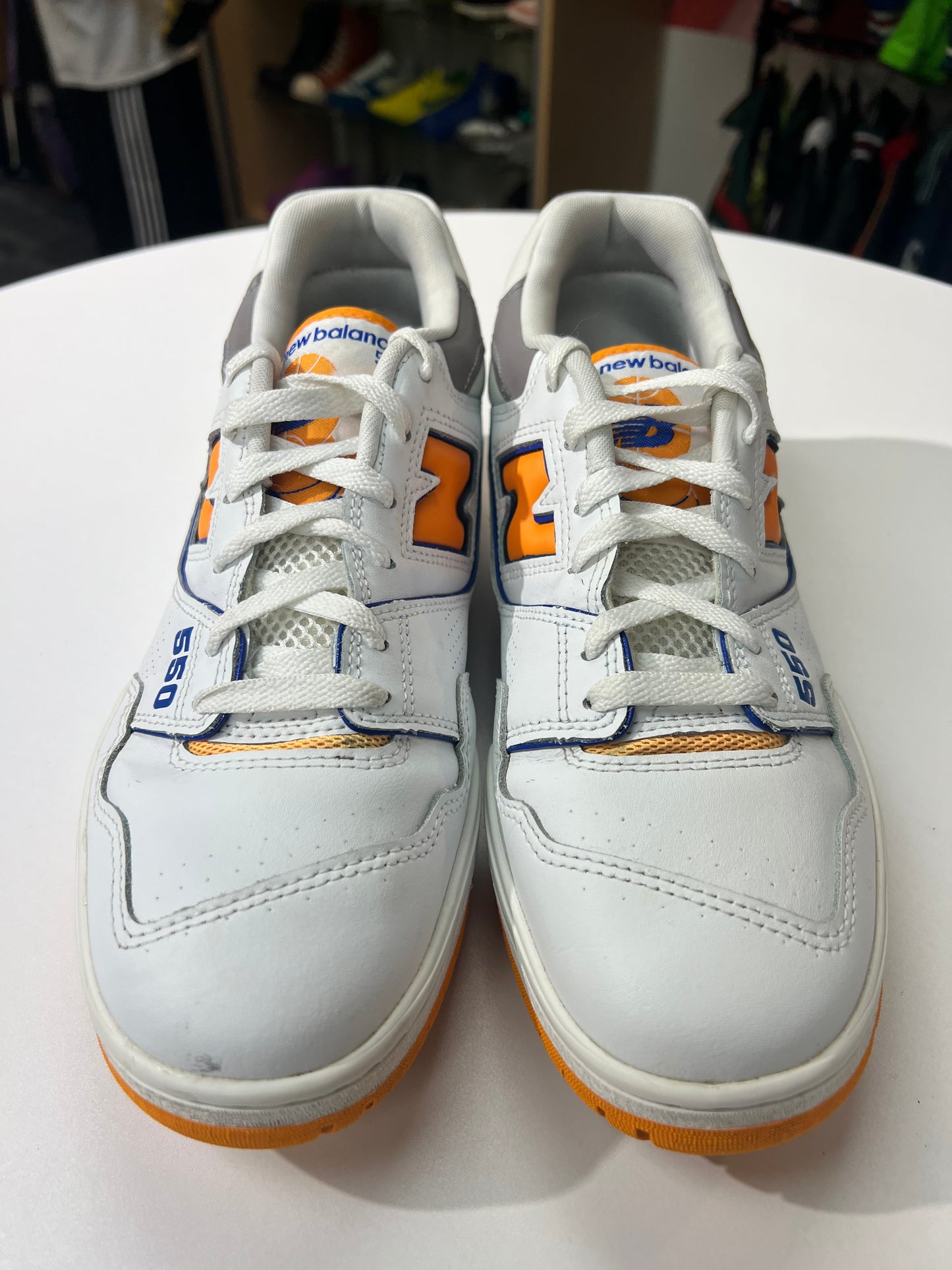 Preowned New Balance 550 White Vibrant Orange