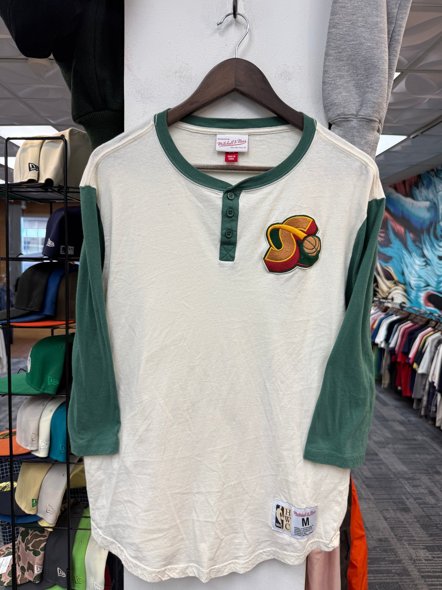 Sonics Raglan Mitchell&Ness Tee