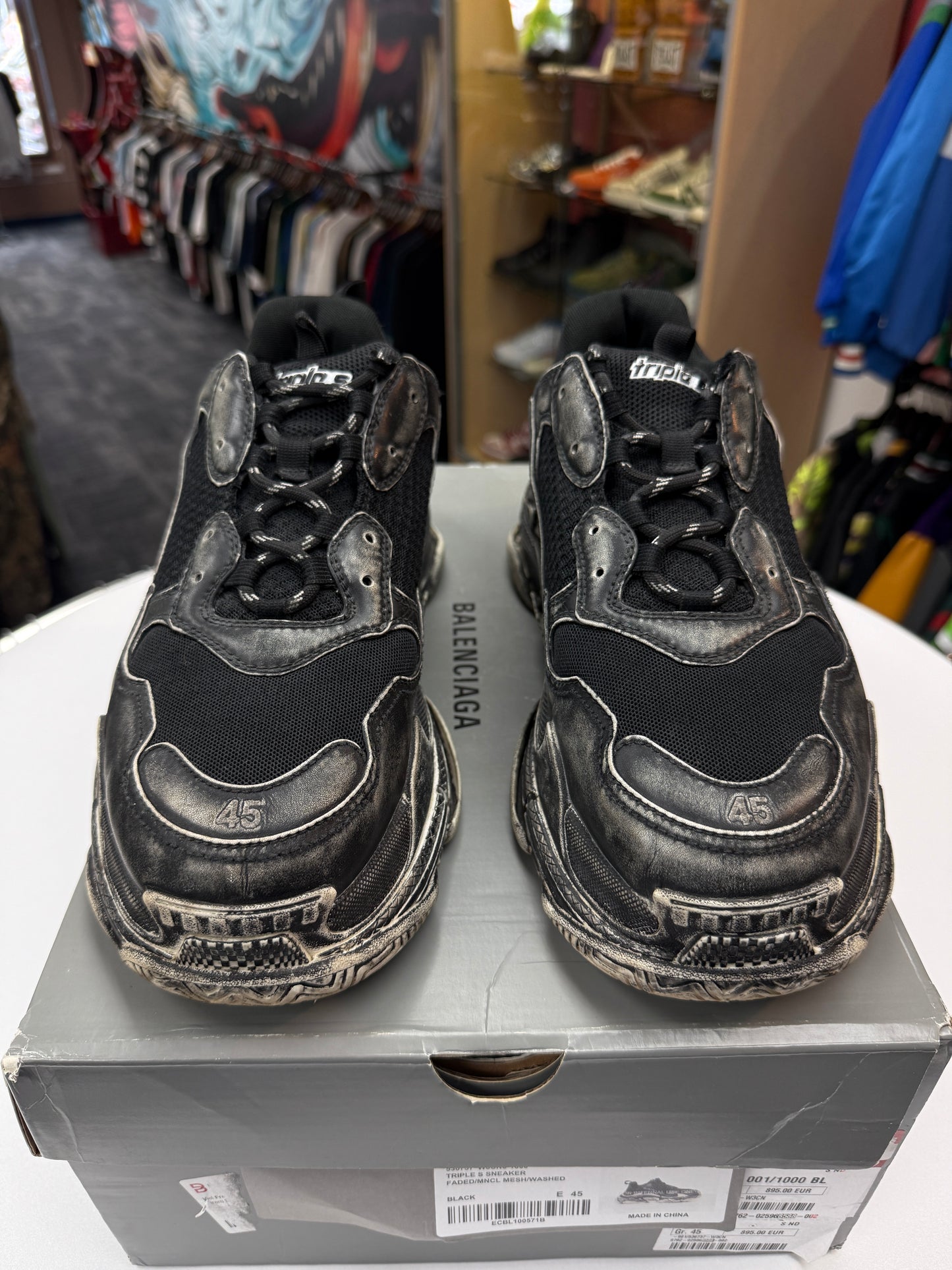 Preowned Faded Black Triple S Balenciaga