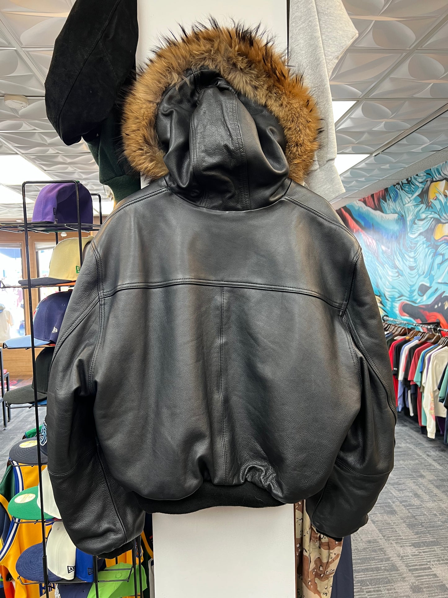 GV Raspberry Hill Berry Fur Leather Jacket
