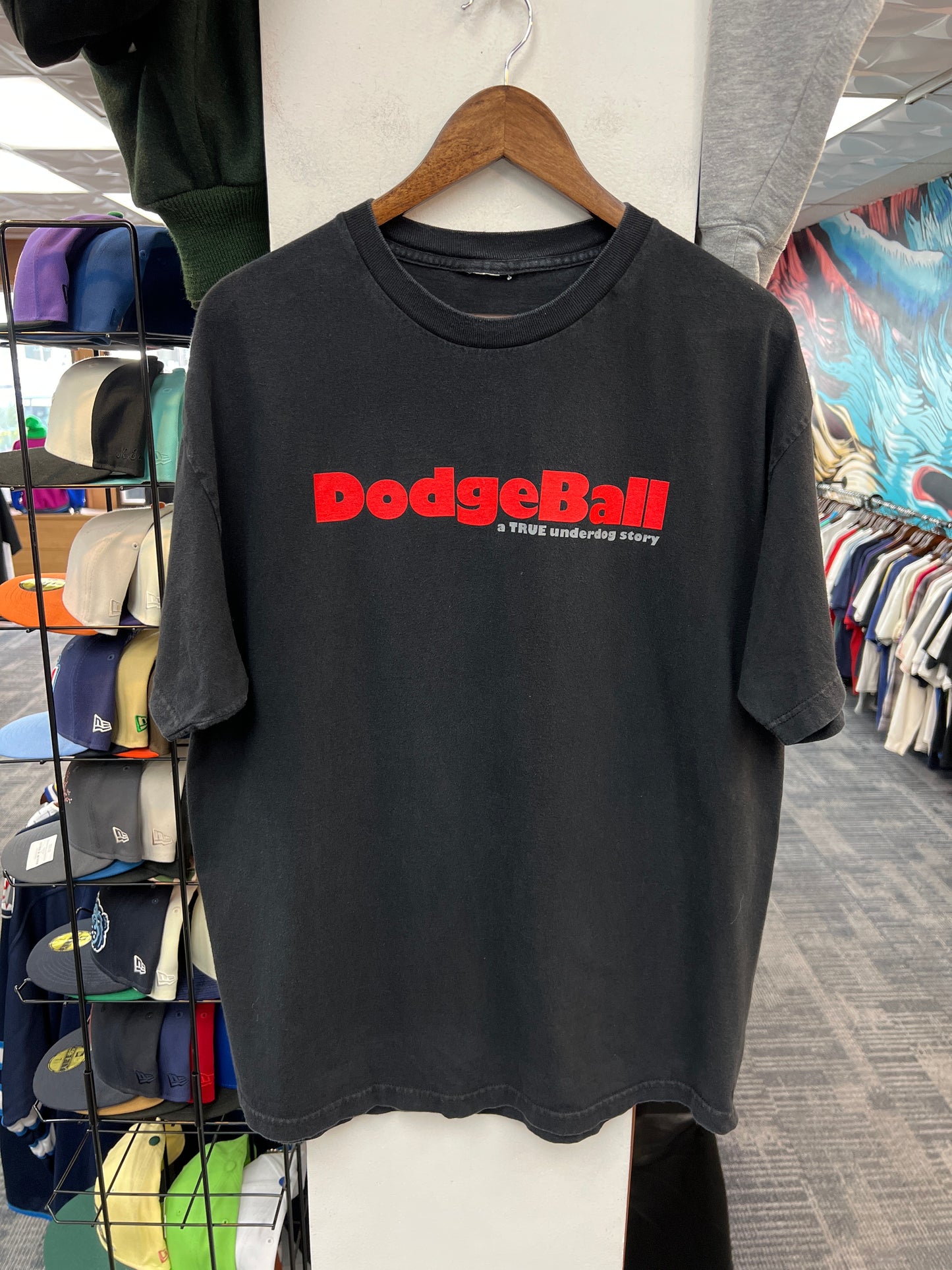 Vintage Dodgeball Average Joes Gym Tee Faded Black
