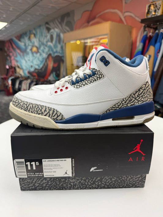 Preowned True Blue Jordan 3