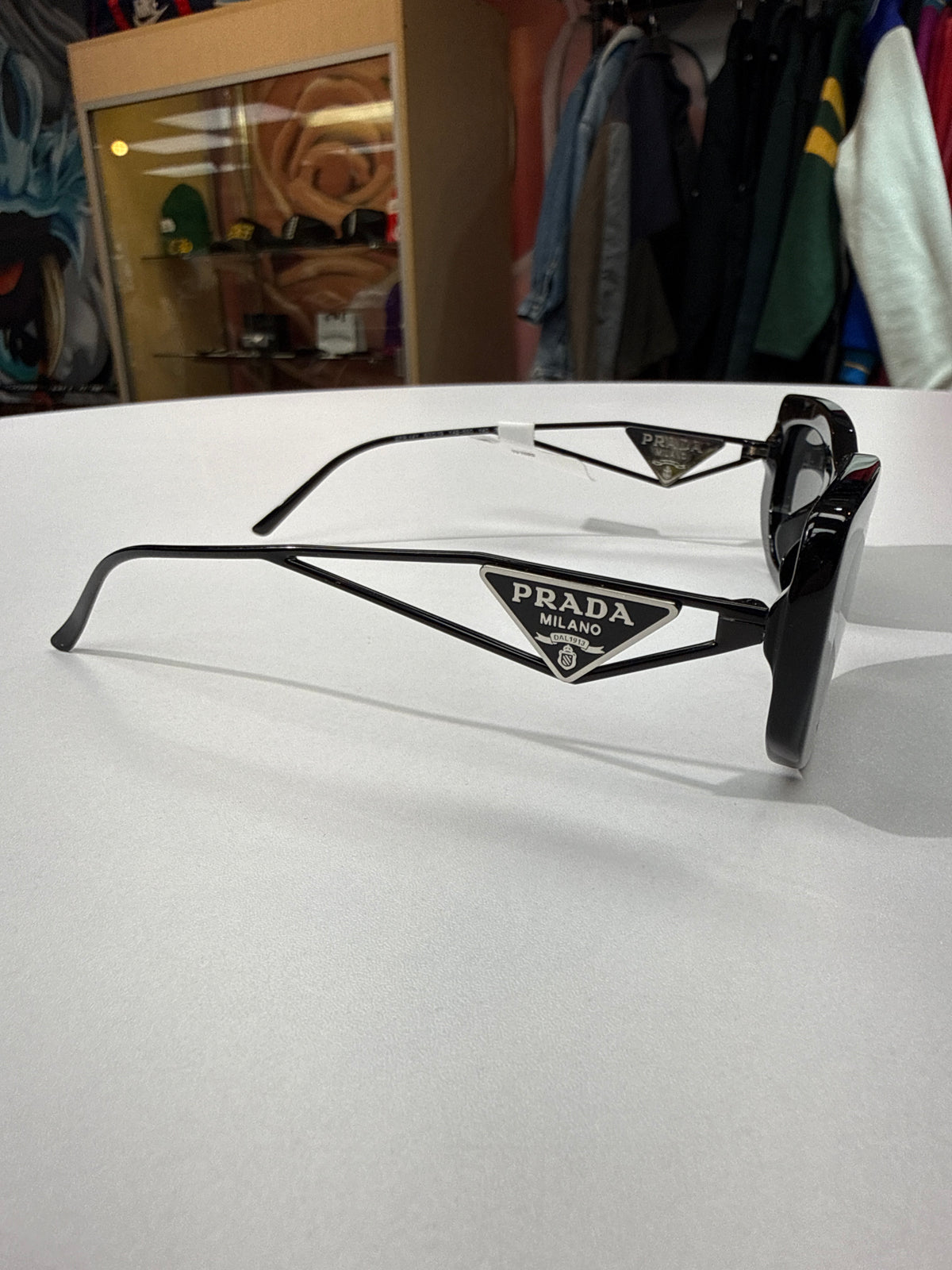 Prada SPR14Y Triangle Plaque Rectangular Sunglasses