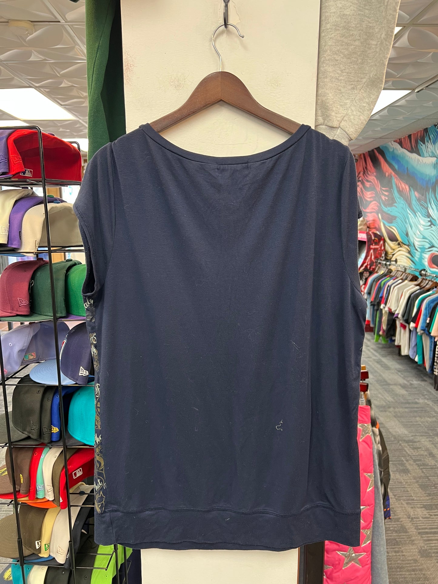 Vintage Y2K Baby Phat Navy V-Neck Top