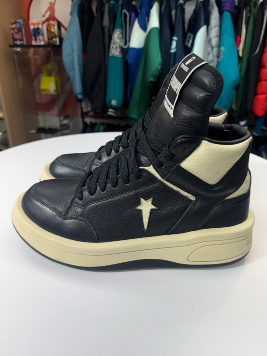 Preowned Black Cloud Cream Rick Owens X Converse DRKSHDW TURBOWPN