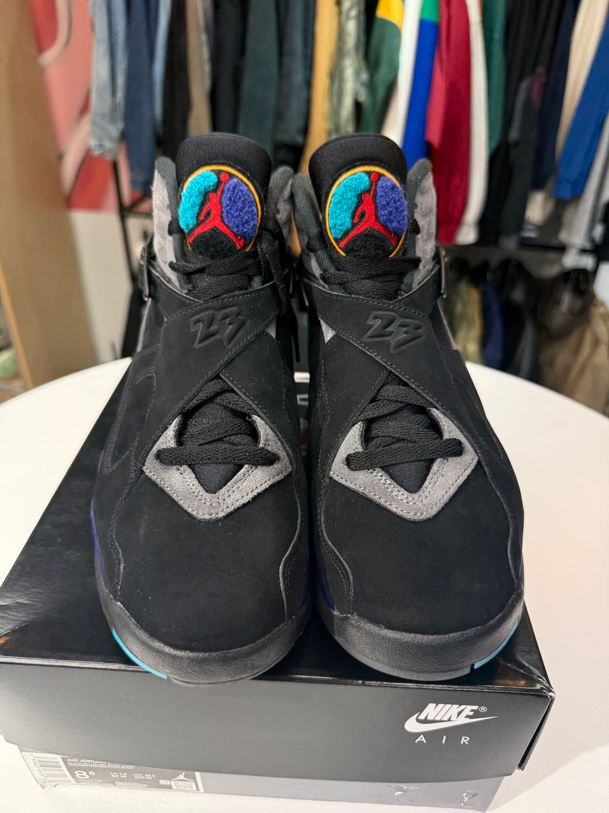 Preowned Aqua Jordan 8 (2025)