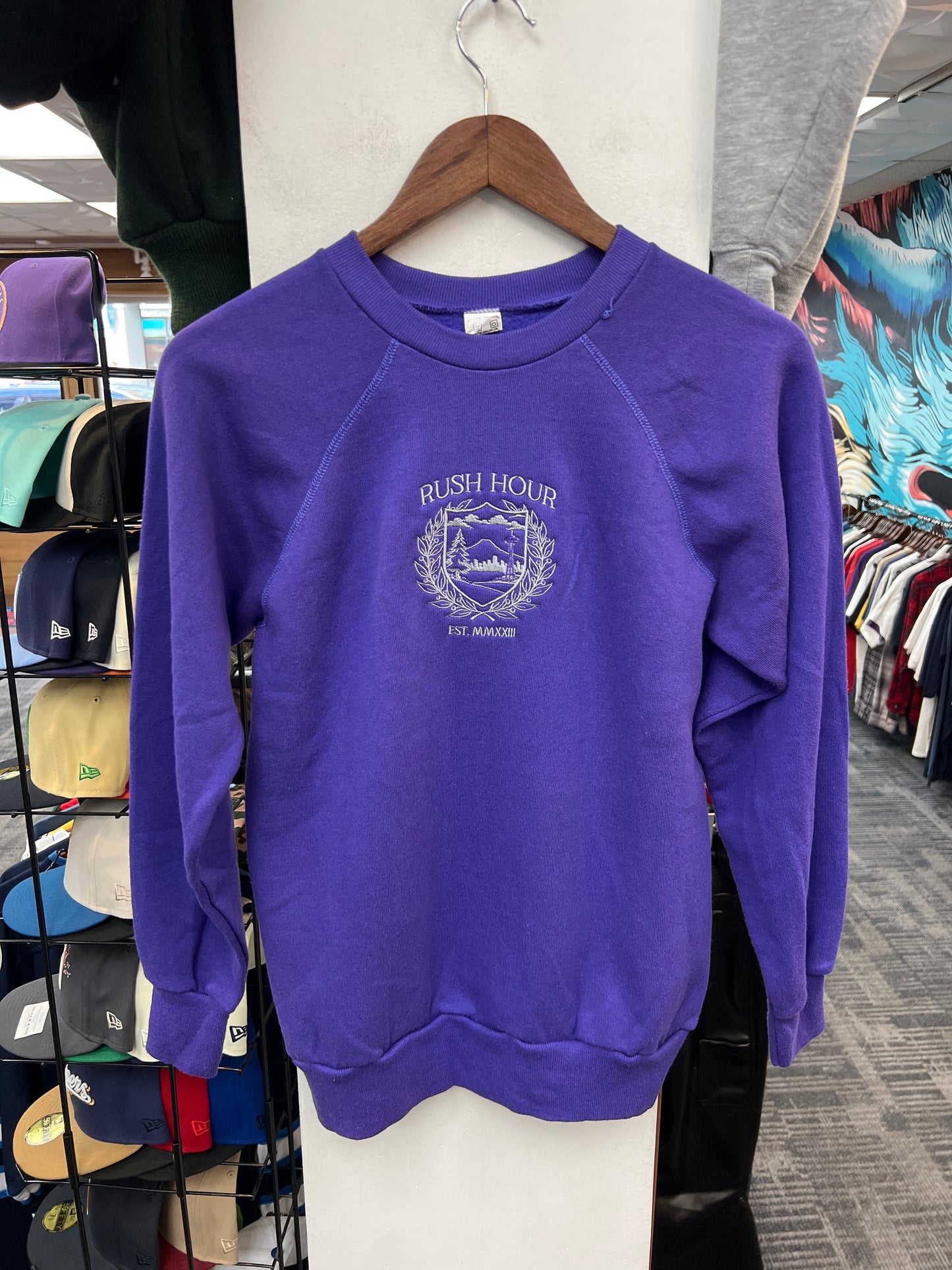 Rush Crest Purple/Grey Crewneck
