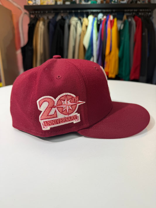 Seattle Mariners Red Velvet Fitted