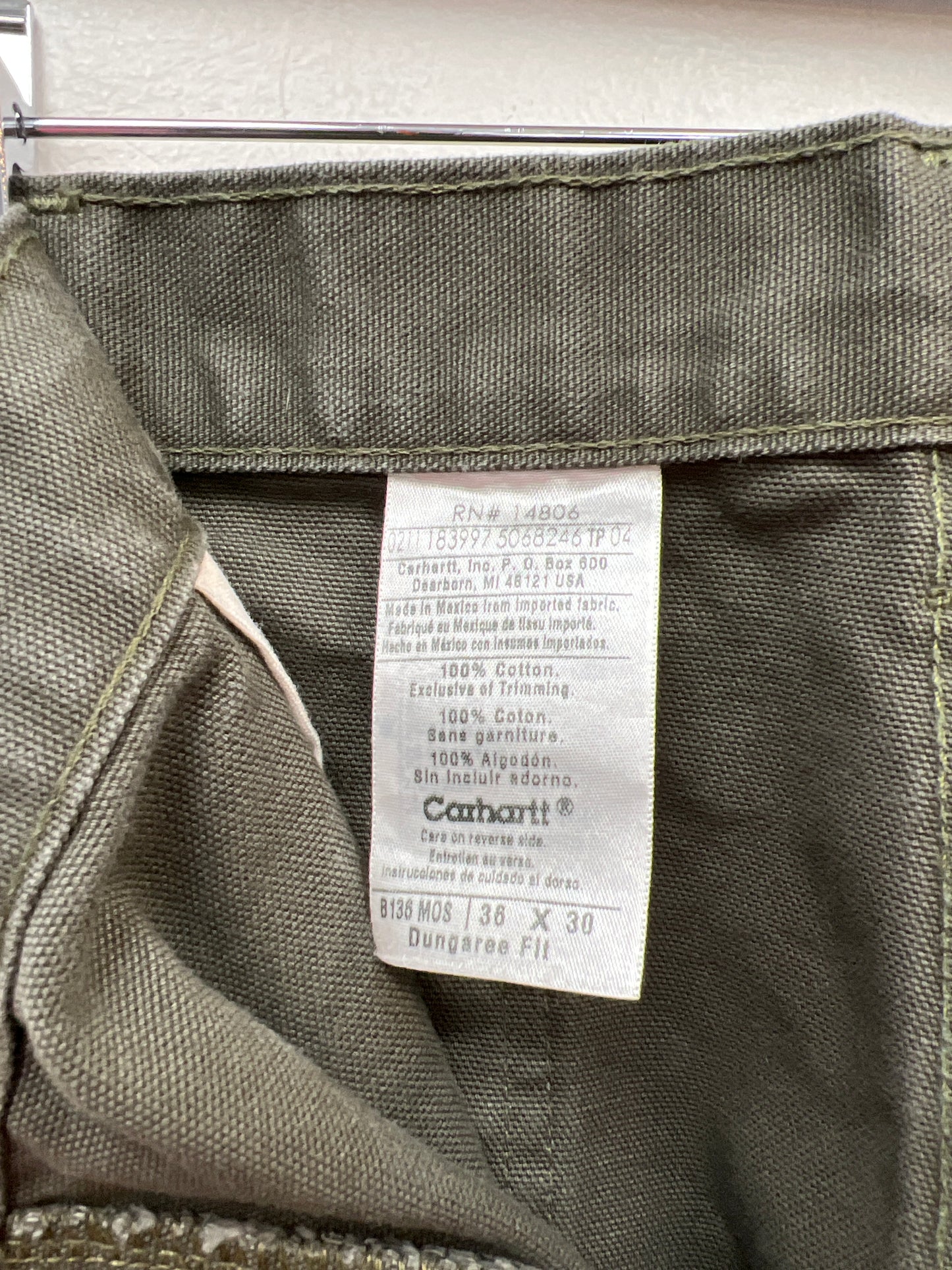 Carhartt Double Knee Green Canvas Pants