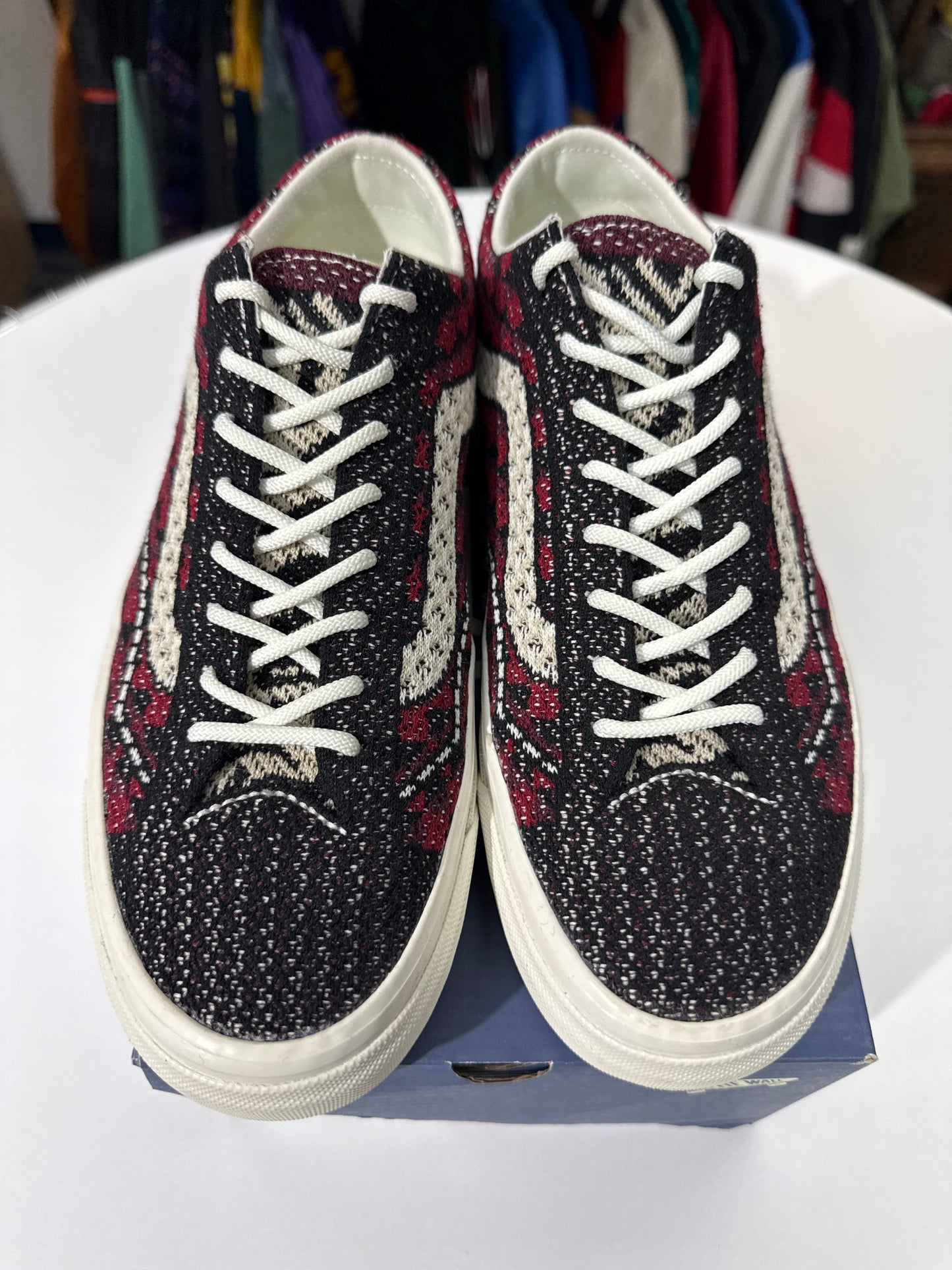 Preowned Vans Premium LX Old Skool 36 Knit Geo Check Red