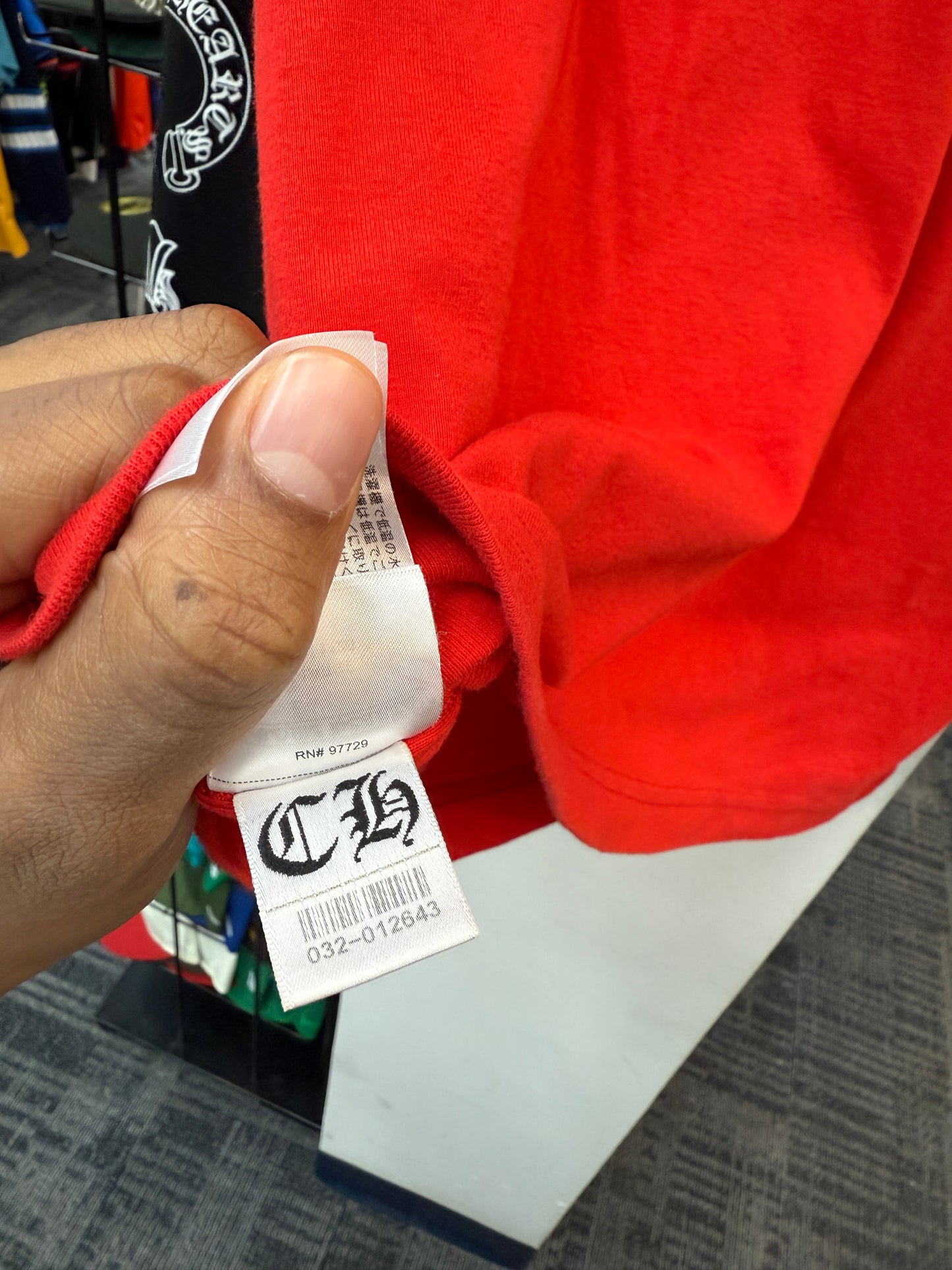 Chrome Hearts Red Raglan Neck Logo Tee