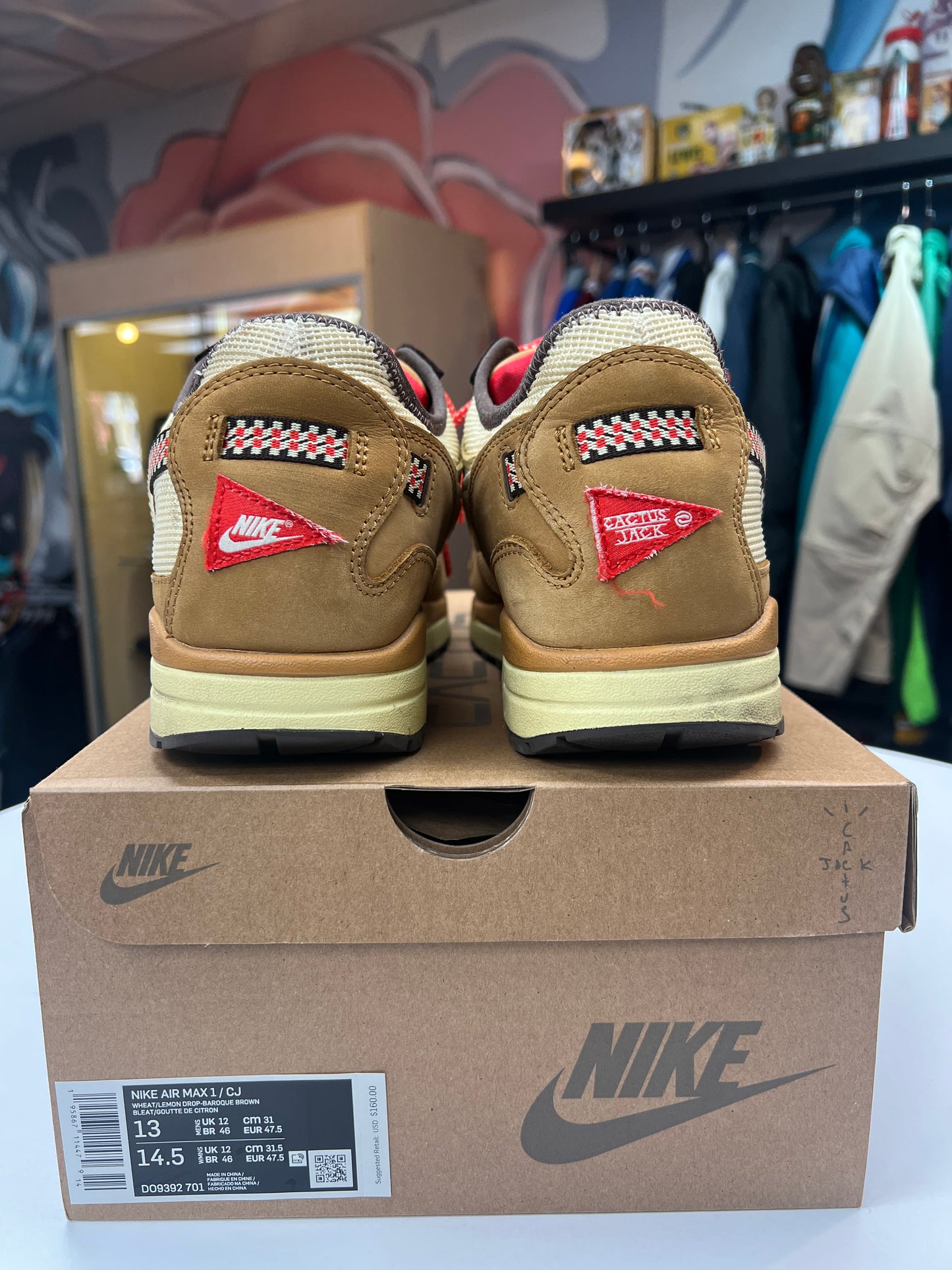 Preowned Nike Air Max 1 Travis Scott Wheat Lemon Drop
