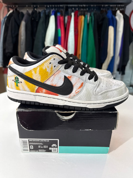 Preowned Nike SB Dunk Low Raygun Tie-Dye White