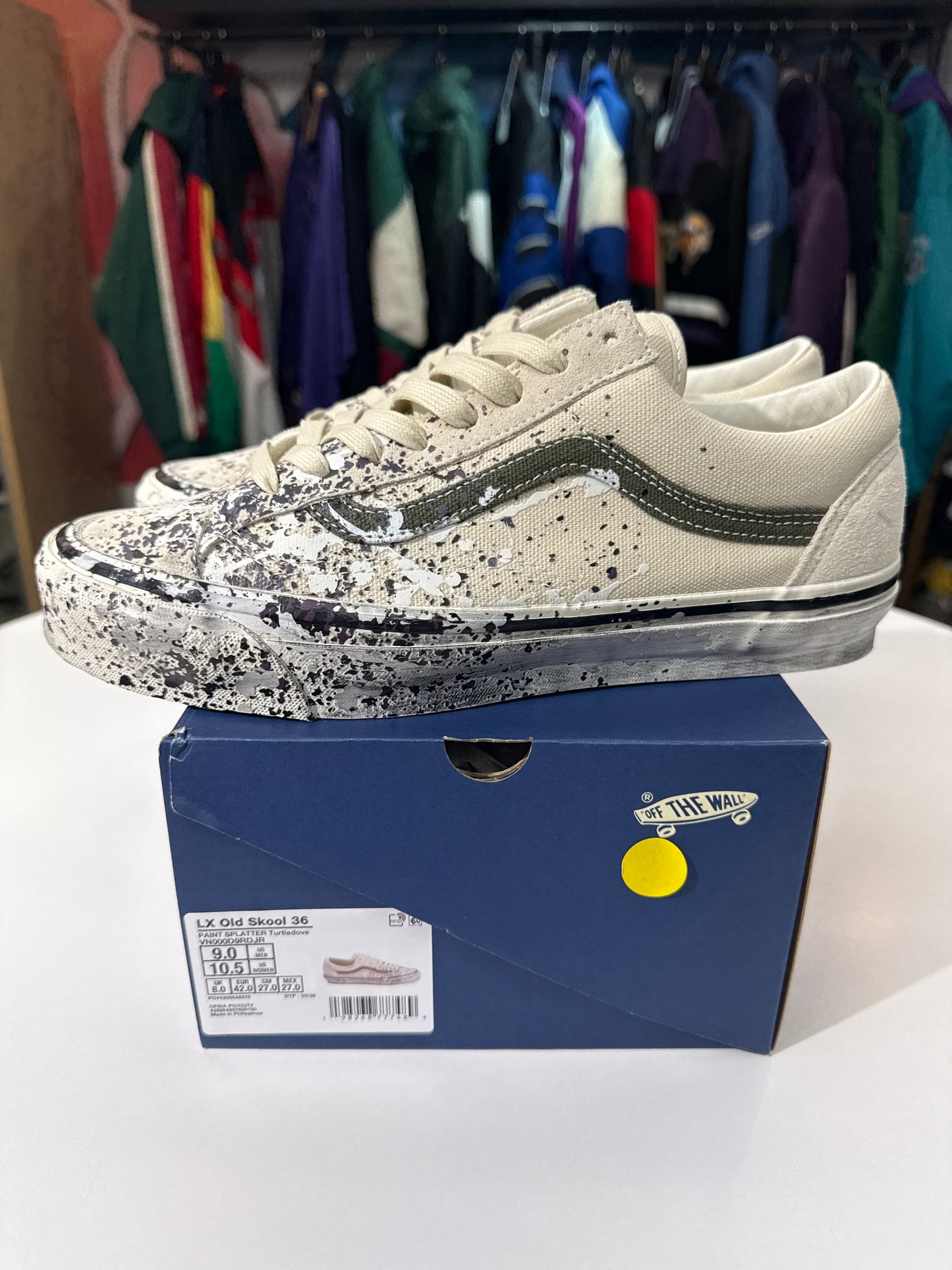 Preowned Vans Premium Old Skool 36 Paint Splatter Turtledove
